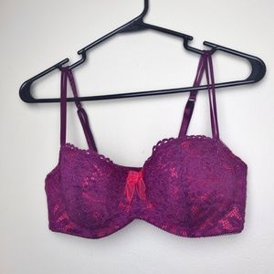Pink Lace Bra by B’tempt’d 36C Super Cute! Lolita Style Hot Pink and Purple